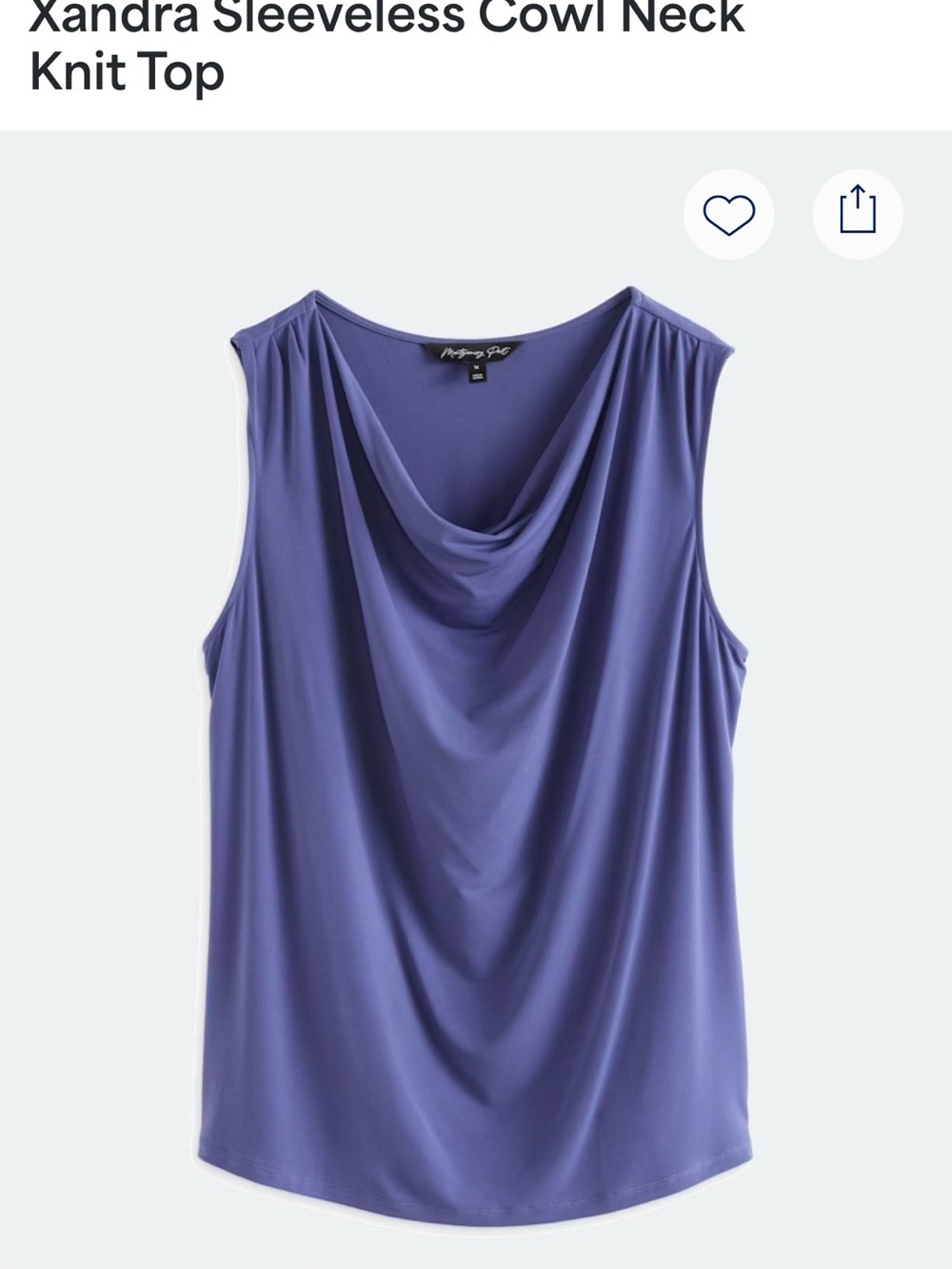 Xandra Sleeveless Cowl Neck Knit Top — Lavender